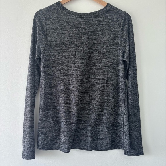 Anthropologie Sunday in Brooklyn Heathered Merled Gray Twist Front Sweater Top S - Picture 4 of 6